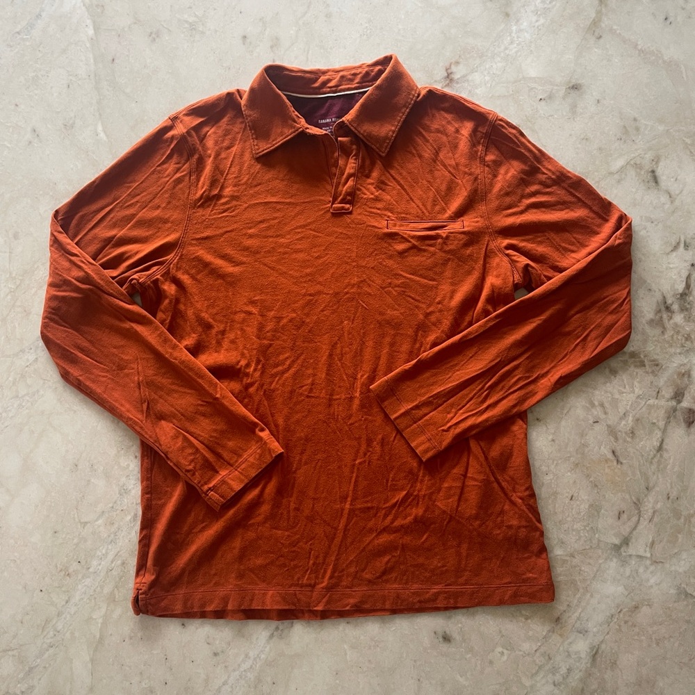 Banana Republic Orange Polo Shirt Soft Cotton Blend